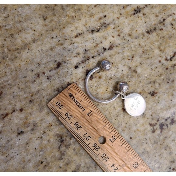 Tiffany Sterling Silver Horseshoe Screw Ball Key Ring Sargent Hall 9-10-99 - Picture 7 of 8